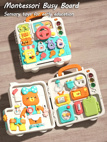 Baby Busy House Sensorial Montessori Toys 3D Busy Board Music Light Switch Fine Motor Training Games Educational Toys For Kids