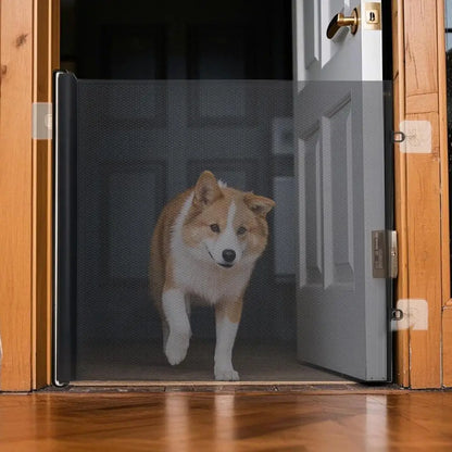 No Drilling Retractable Baby Gate Tall Mesh Baby Gate Extends Up To Wide Retractable Gate For Kids Pets Retractable Dog Gates