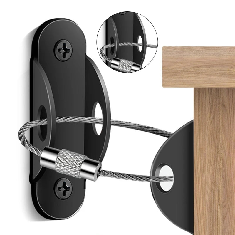 1Set Furniture Straps Baby Proofing Metal Anti Tip Furniture Anchors Kits Secure X90C