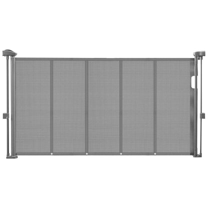 SucceBuy 55/71/110in Retractable Baby Gate 34in Tall Extends Wide Retractable Gate for Kids Pets Mesh Material Easy to Install