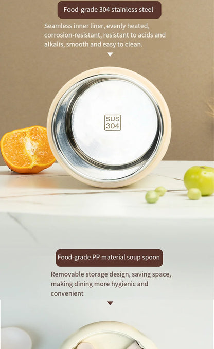 304 Stainless Steel USB Constant Temperature Breakfast Cup Plugable Soup Cup Long-lasting Insulation for Students Only