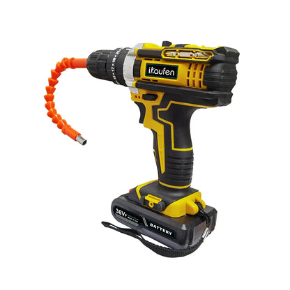 Cordless Drill: Multifunctional 21V rechargeable impact drill lithium battery cross-border flashlight gun drill electric screwdriver electric dr