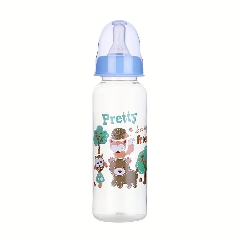 1PC Cute Animal Themed Baby Bottle Set with Food Grade Silicone Nipple Standard Caliber Anti-Drop Natural Touch for Infants