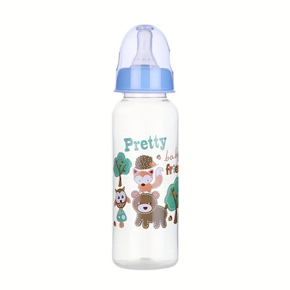1PC Cute Animal Themed Baby Bottle Set with Food Grade Silicone Nipple Standard Caliber Anti-Drop Natural Touch for Infants