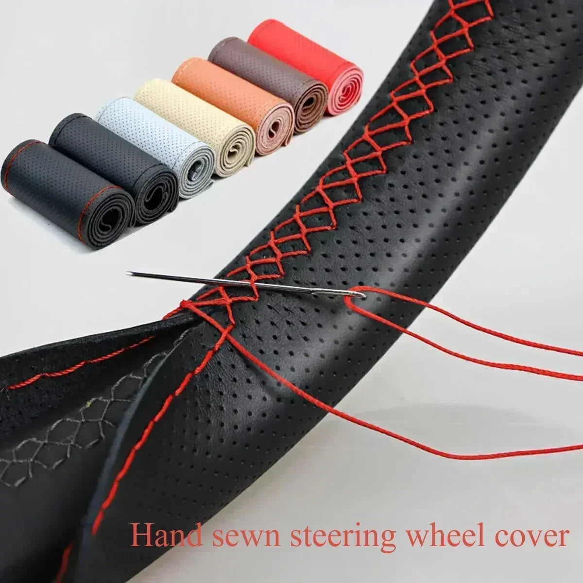 Car Steering Wheel Braid Cover Black Artificial Leather For Volkswagen VW Golf 7 Mk7 Touran Up New Polo Jetta Passat B8 Tiguan