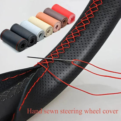 Car Steering Wheel Braid Cover Black Artificial Leather For Volkswagen VW Golf 7 Mk7 Touran Up New Polo Jetta Passat B8 Tiguan
