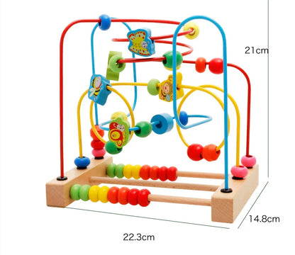 Montessori Baby Toys Wooden Roller Coaster Bead Maze Toddler Early Learning Educational Puzzle Math Toy for Children 1 2 3 Years