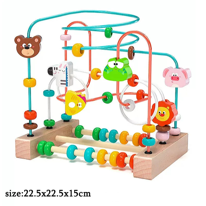 Montessori Baby Toys Wooden Roller Coaster Bead Maze Toddler Early Learning Educational Puzzle Math Toy for Children 1 2 3 Years