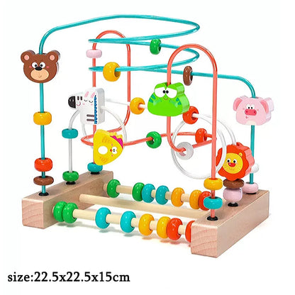 Montessori Baby Toys Wooden Roller Coaster Bead Maze Toddler Early Learning Educational Puzzle Math Toy for Children 1 2 3 Years