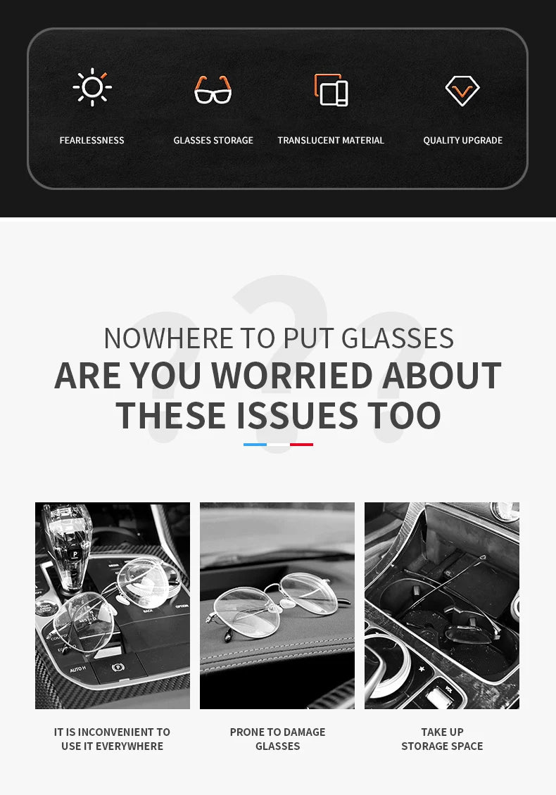 Car Glasses Box Portable Car Sunglasses Holder In The Car Driving Glasses Holder Eyeglass Case Sun Visor Car Lenses Holder