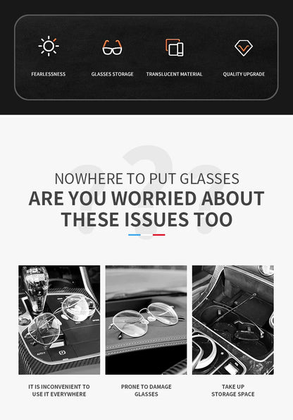 Car Glasses Box Portable Car Sunglasses Holder In The Car Driving Glasses Holder Eyeglass Case Sun Visor Car Lenses Holder