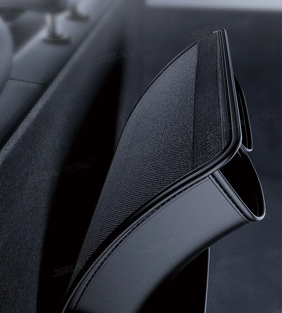 SEAMETAL Leatherette Car Trunk Organizer Large Capacity Seat Back Storage Bag with 4 Pockets Multifunction Use for Car Trunk SUV