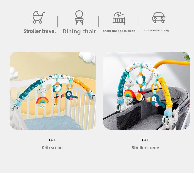 Infant Baby Stroller Arch Toy Play Bar Fun Newborns Sensory Activity Adjustable for Bouncers and Car Safe Seat Bed Hanging Toys