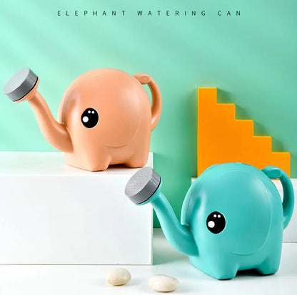 2500ml Outdoor Elephant Watering Can Kids Home Patio Lawn Gardening Irrigation Plant Outdoor Cute Cartoon Plastic Watering Pot