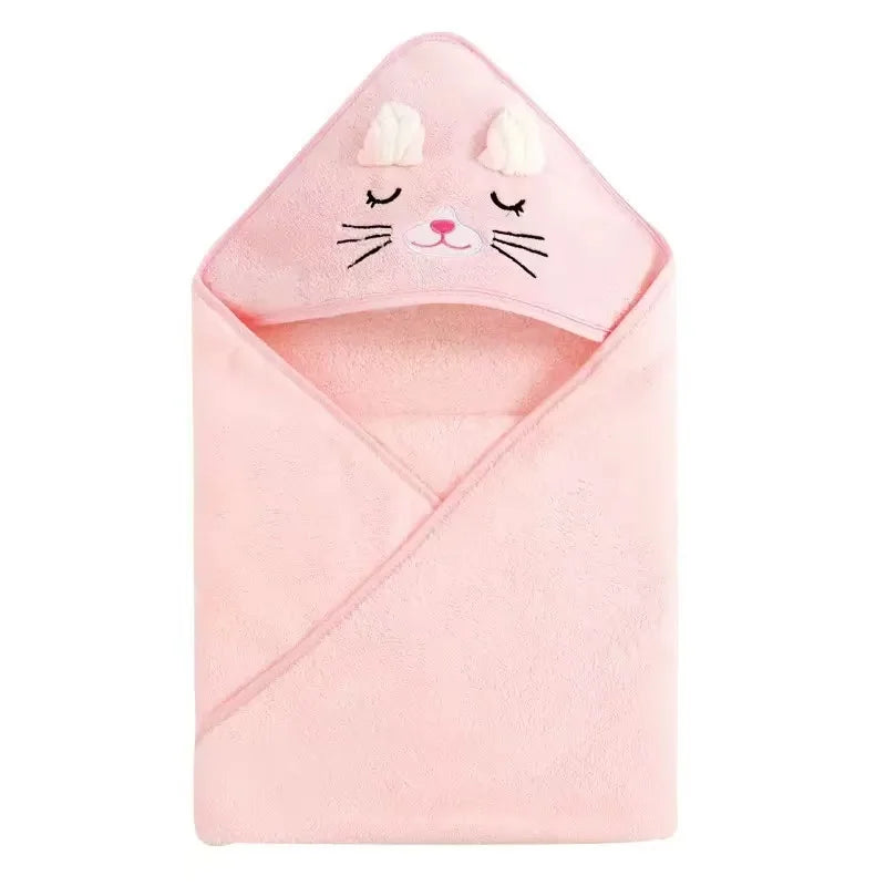 Hooded Baby Towels, Soft Baby Towels, Absorbent Baby Bath Towels Toddler Bathrobe Infant Bath Towel Boy Girl Blankets Swaddle With Hood Cartoon Coral Fleece Towel Blanket Newborn Kids Bedding
