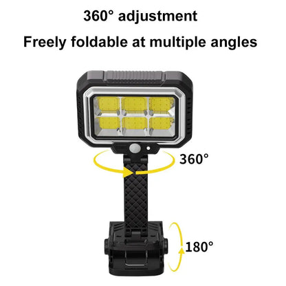 Clip On Solar Lights Outdoor COB LED Security Light Solar Charging 360° Rotatable Rainproof Motion Sensor Auto On/Off For Outdoor