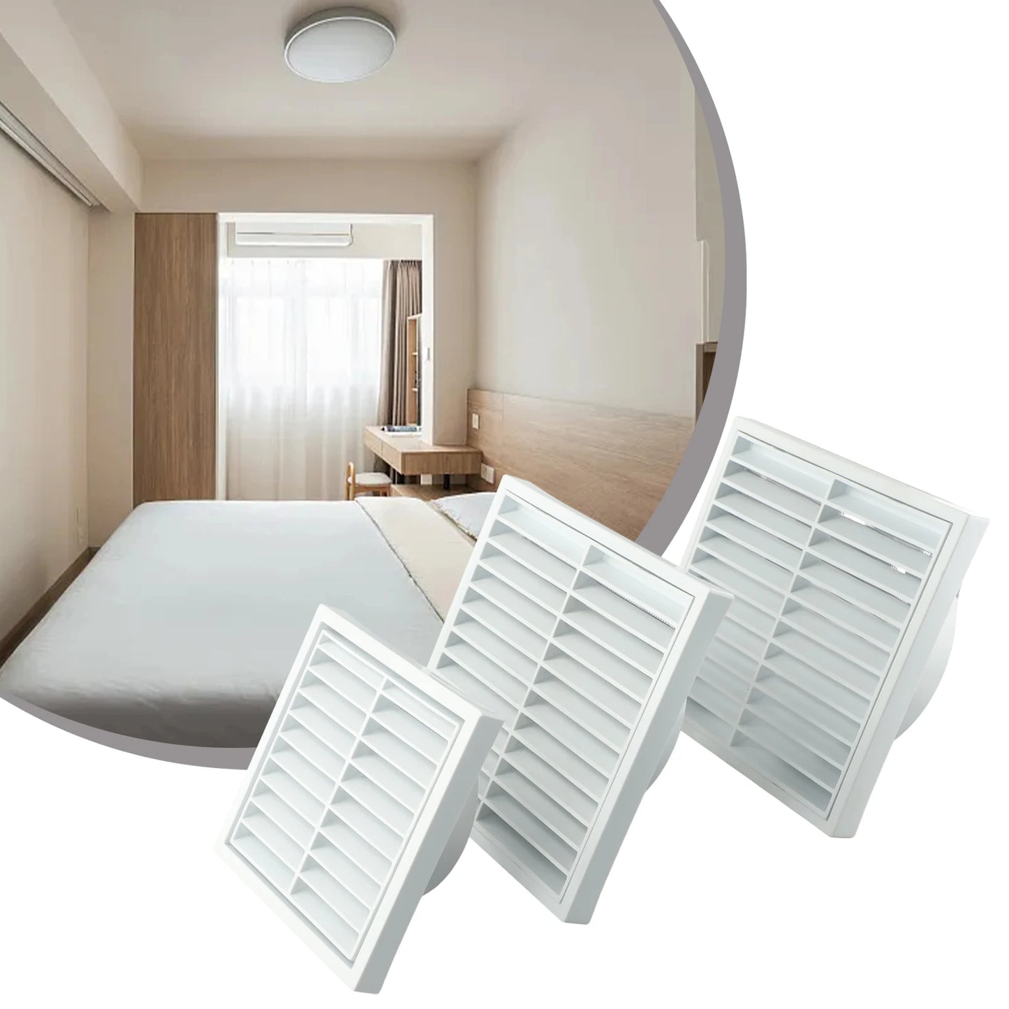 Efficient Ventilation Grille Durable PP Material Air Exhaust Outlet Fresh for Wall Ceiling Openings Vermin and Rodent Protection