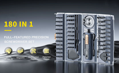180 in 1 Precision Screwdriver Set Magnetic Drill Bits Professional Hand Repair Tools for iPhone Watch Glasses with Storage Box