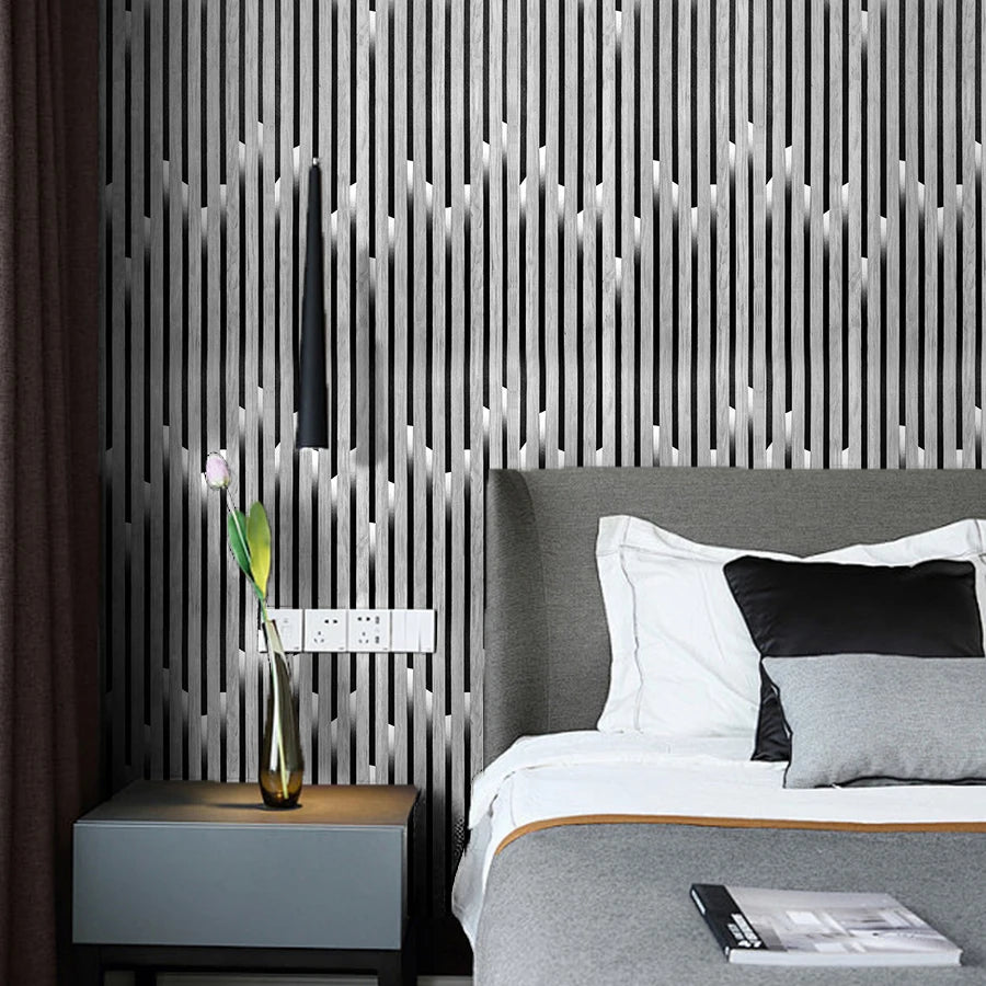 Wood Slat Wallpaper Peel and Stick Wood Grating Stripe Self-Adhesive Wallpaper Faux Wood Contact Paper Self Adhesive Home Decor