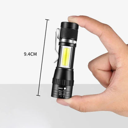 3 PCS Mini LED COB Flashlight Portable Rechargeable Torch with Pen Clip Zoomable Waterproof Light Tactical Lamp Camping Lantern