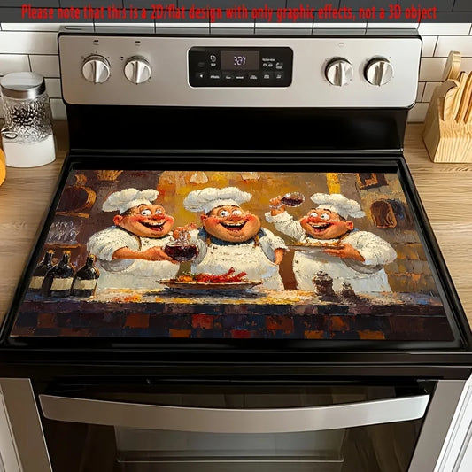 Heat-Resistant Glass Stove Top Cover with Anti-Slip Rubber Coating – Electric Stove Protector, Scratch-Resistant, Expands Counter Space, Stylish Kitchen Decor