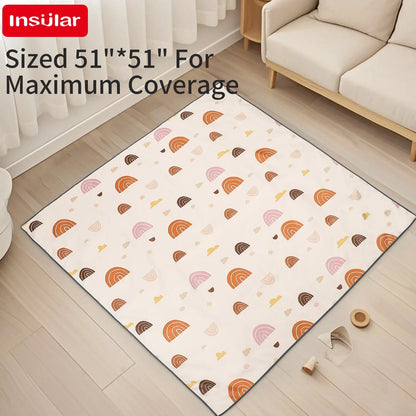Baby Play Mat, Thicken Foam Cushioned & Waterproof Playpen Mat for Infants and Toddlers, Stylish and Just Wipe-Clean Playmat for Baby Play on Floor