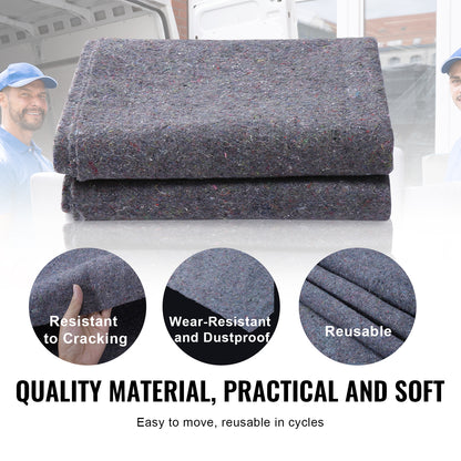 12/24 Pcs Pack Moving Blankets 54x72in Heavy Duty Padded Packing Blankets for Moving Shipping Protecting Furniture Professional Quilted Furniture Blankets for Moving Supplies