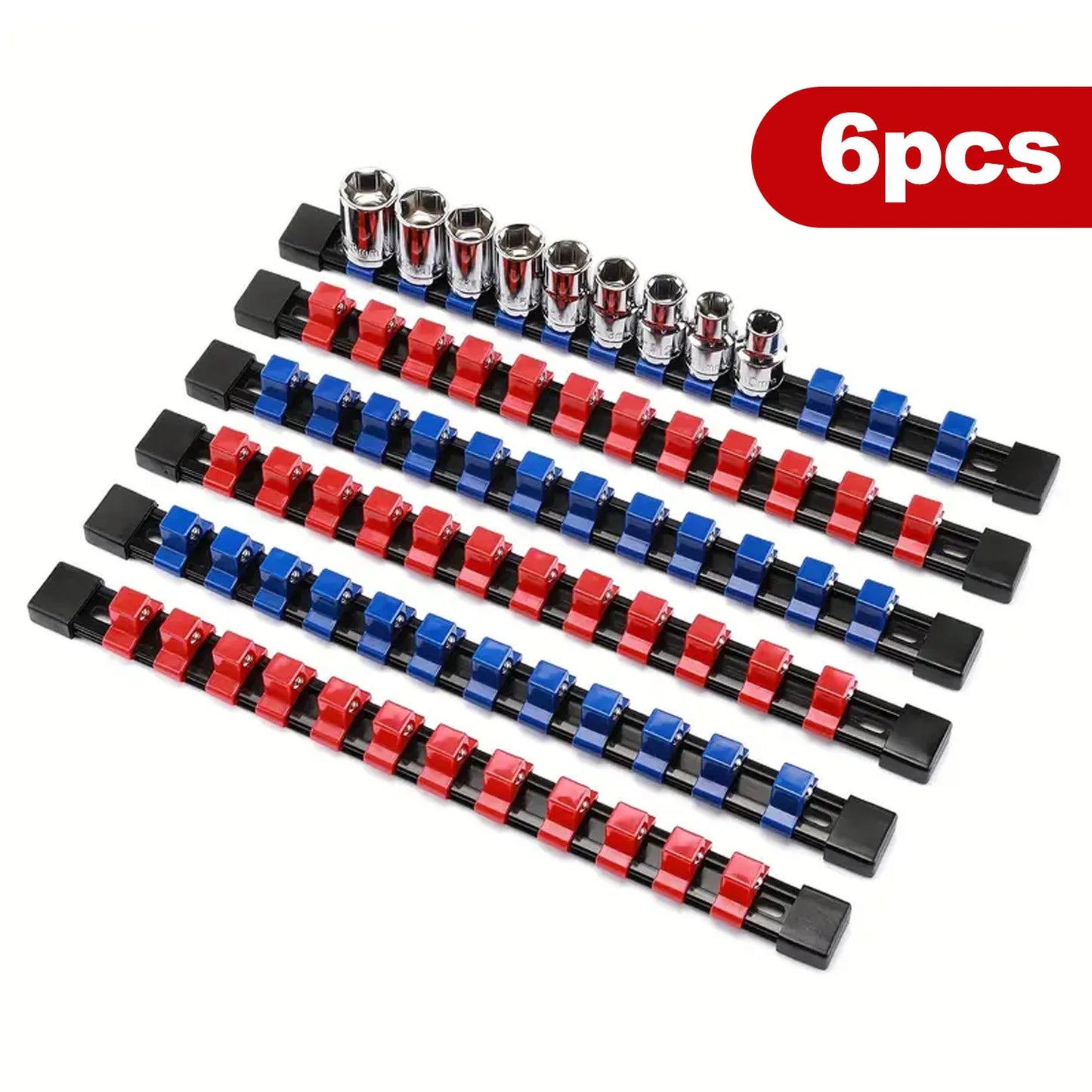 360° Swivel ABS Socket Organizer 1/4Inch 3/8Inch 1/2Inch Premium Quality Socket Clip Rail Holder socket organizer tools Blue&Red