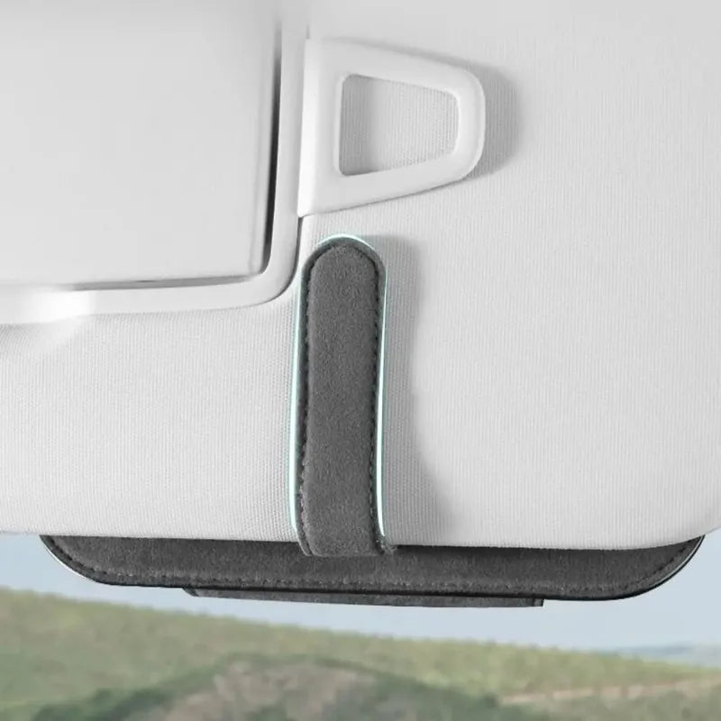 Car Storage Tools Sun Visor Glasses Holder Multi-functional Wear-Resistant Auto Sunglasses Holder Cowhide Car Storage Box