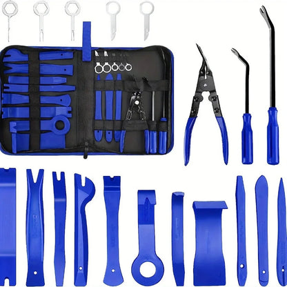 19Pcs Trim Removal Tool Set Clip Plier Upholstery Remover Nylon Car Panel Removal Set with Portable Storage Bag