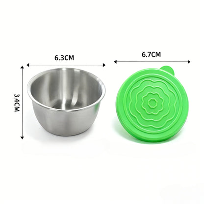 12pc 304 Stainless Steel Food Containers with Leakproof Lids - Dishwasher Safe Salad Dressing Cups for Meal Prep, Bento & Picnic