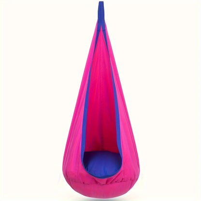All-in-One Hanging Hammock Chair with Inflatable Pillow | Heavy-Duty Capacity, Storage Pocket | Indoor/Outdoor Hanging Seat
