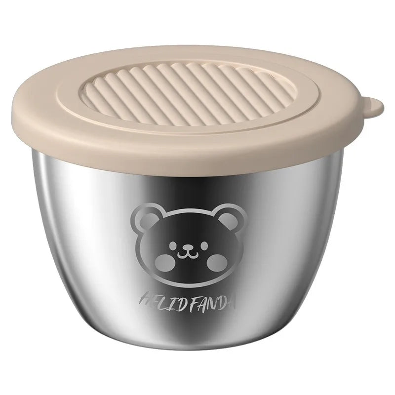 1pc Salad Dressing Container With Lid Reusable Stainless Steel Cup And Leakproof Silicone Lids For Lunch Box And Picnic