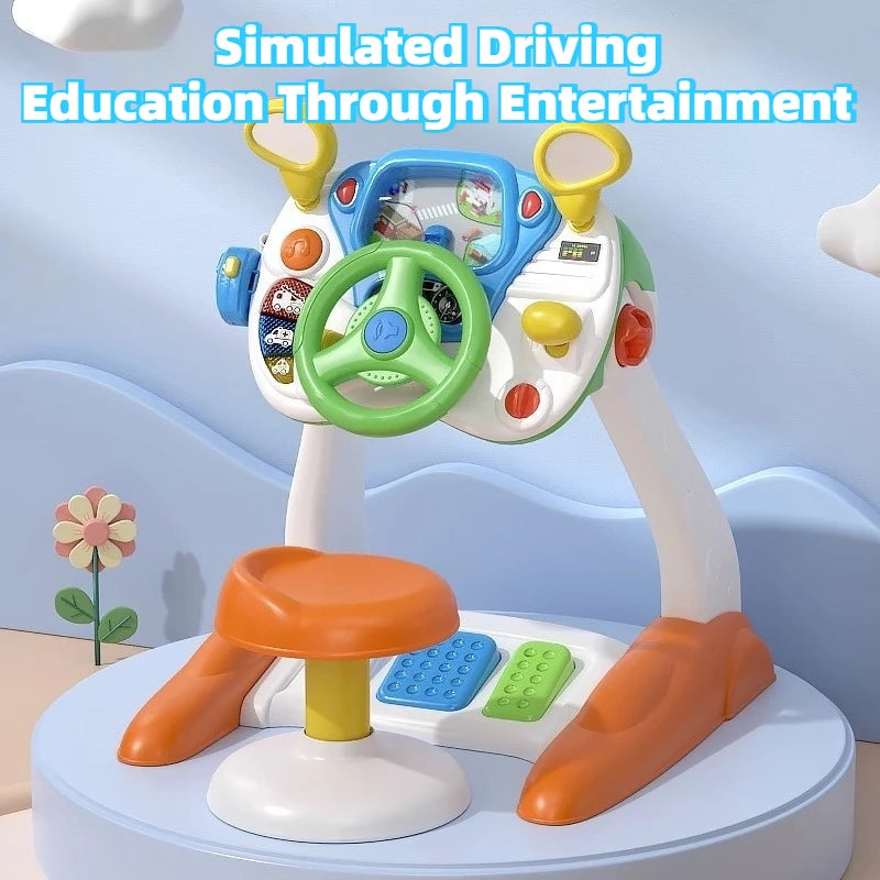 Child Simulation Music Simulated Driving Console Steering Wheel Toys Baby Driving Early Education Toys Intellectual Development