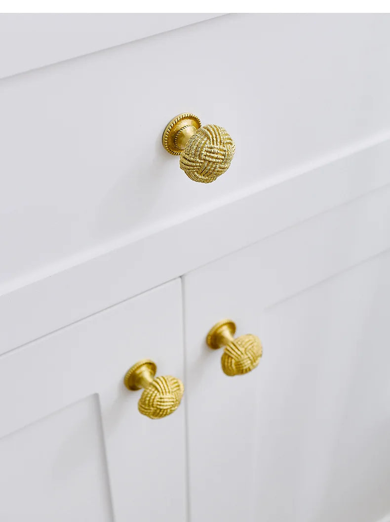 Cabinet Handles Brushed Brass Kitchen Knobs European style minimalist solid brass cabinet DIY pull handle classical luxury drawer gold knob cabinet door long handle