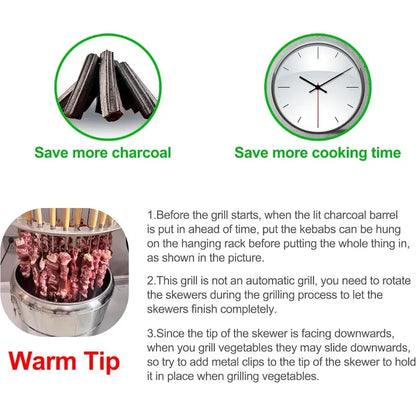 Stainless Steel Wrap-around Grill Charcoal Grill Smokeless Grill Cooking Grate Portable Camping Oven Household Barbecue Tools