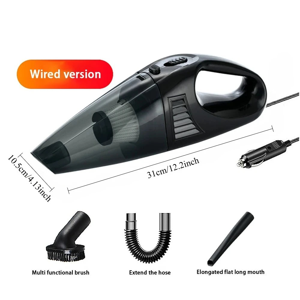 Wireless Car Vacuum Cleaner Portable Handheld - Dual Use for Home and Car Power Cord