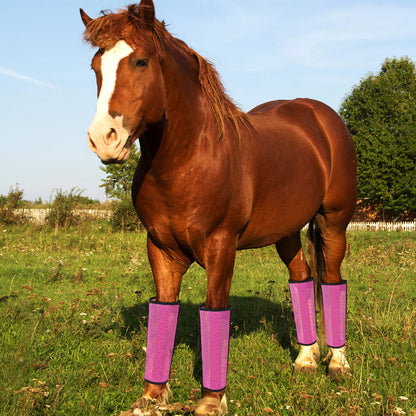 4PCS Fly Boot Horse Leg Mosquito Protective Cover Breathable Mesh Horse Boots Horse Leg Guards Horse Leg for Preventing Legs