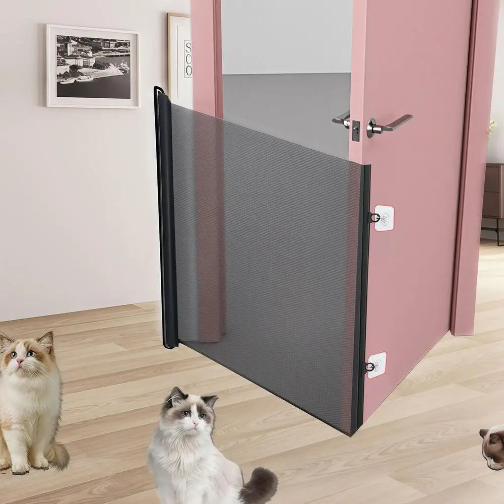 No Drilling Retractable Baby Gate Tall Mesh Baby Gate Extends Up To Wide Retractable Gate For Kids Pets Retractable Dog Gates