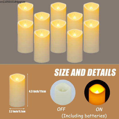 10-240pcs Battery Operated Flickering LED Pillar Candles with Remote and Timers Fake Flameless Candle for Wedding/Holiday Decor