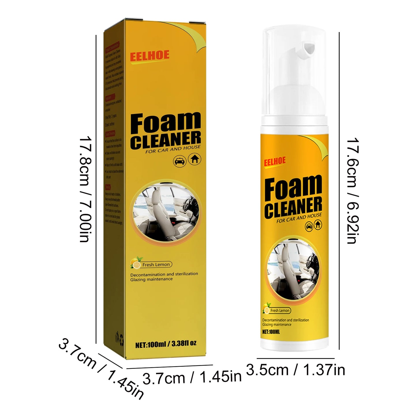 100/150/250ML Multi-Purpose Foam Cleaner Spray Leather Cleaning Auto Home Surfaces Foam Cleaners for Car Wash Maintenance