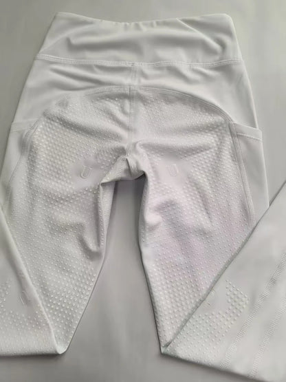 Summer children's equestrian pants high elasticity knitted children's horse riding pants full silicone