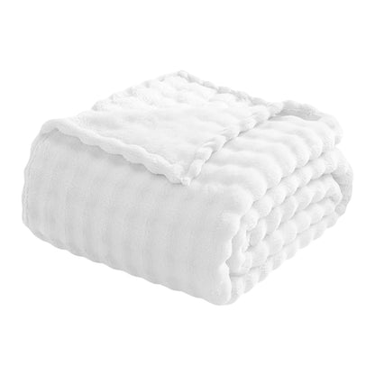 3D Fleece Bubble Blanket for Couch - GentleSoft Grey Throw Blanket for Sofa Bed Room Decor - Luxury Soft Cozy Gifts for Women, Lightweight, All Seasons