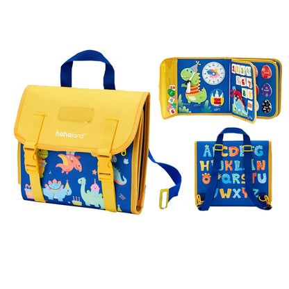 Toddler Busy Board Montessori Toys Learning Educational Activities Travel Toy Dinosaur Dress up Sensory Life Skill Backpack