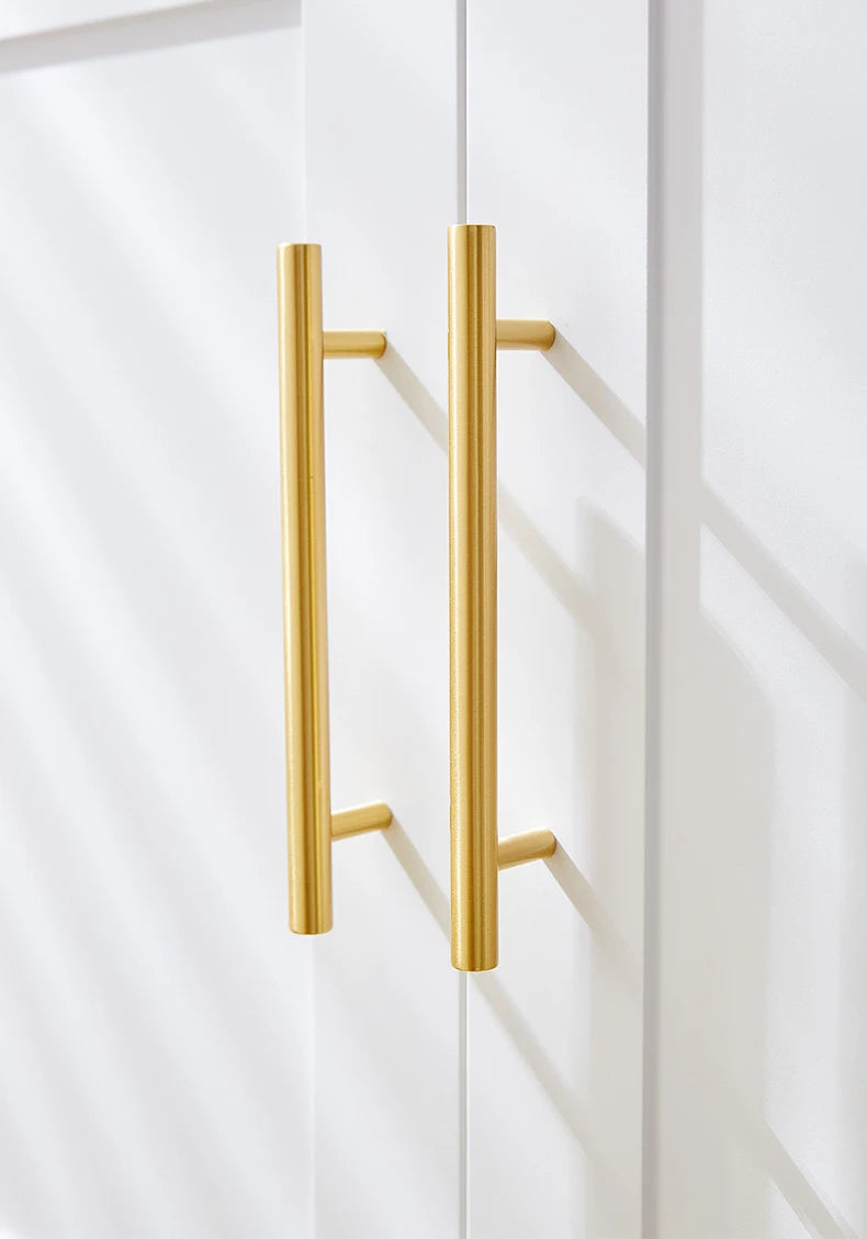 Cabinet Handles Brushed Brass Kitchen Knobs European style minimalist solid brass cabinet DIY pull handle classical luxury drawer gold knob cabinet door long handle