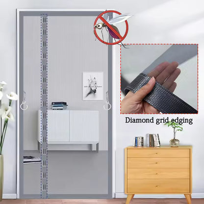 Left Right Side Universal Opening Magnetic Screen Door Fits Door, Reinforced Sewing Net Curtain for Balcony, French, Sliding Glass Door