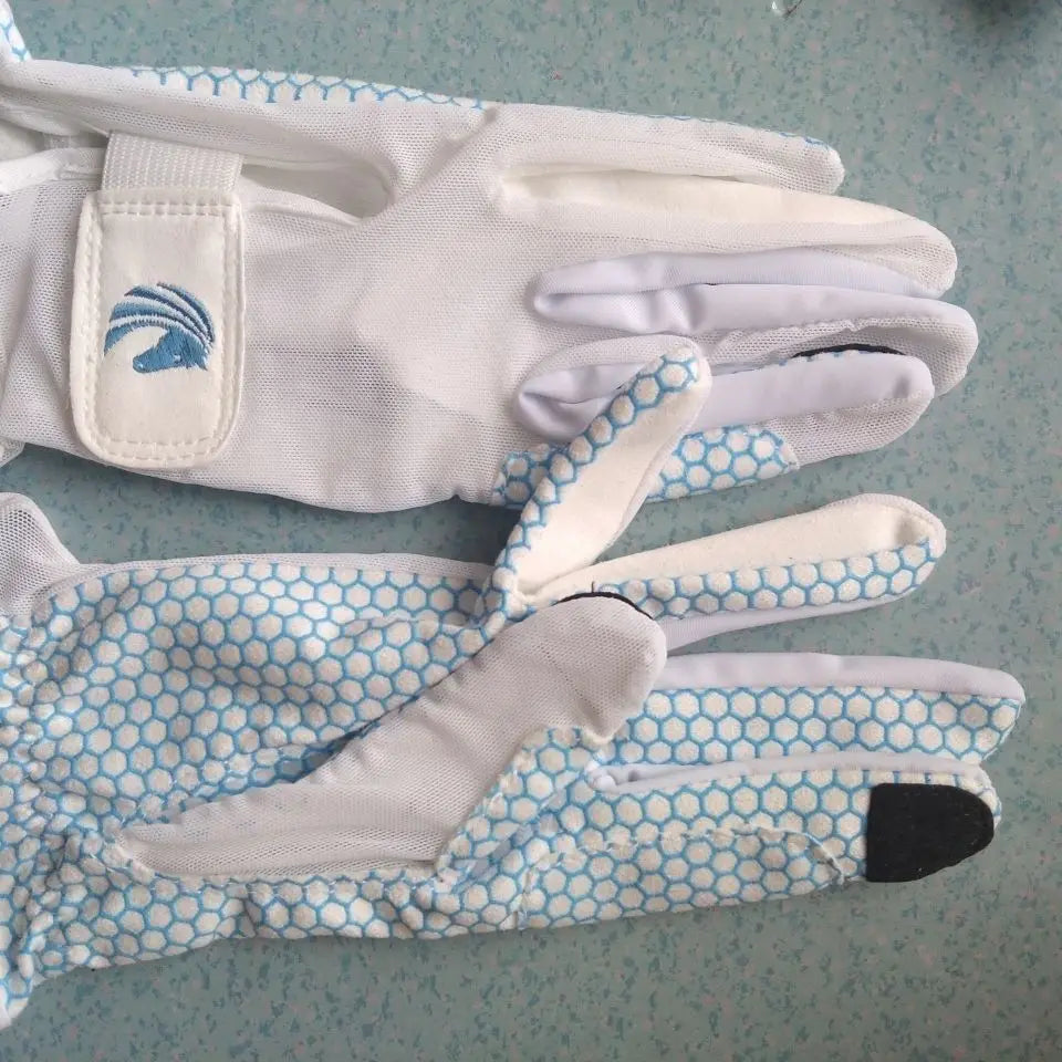 Summer Breathable Horse Riding Gloves lightweight Cozy Mesh Back Full Plam Silicone Grip Equestrian Gloves for Horseback Cycling