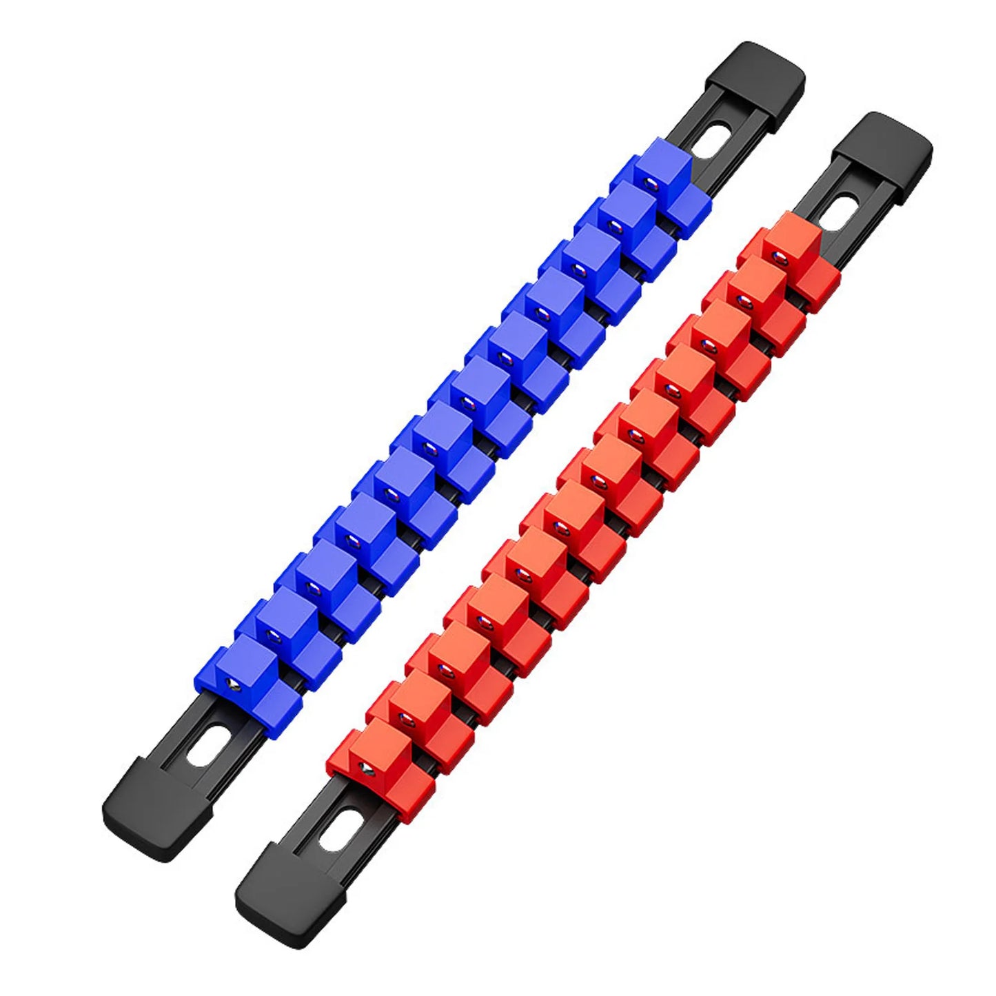 360° Swivel ABS Socket Organizer 1/4Inch 3/8Inch 1/2Inch Premium Quality Socket Clip Rail Holder socket organizer tools Blue&Red