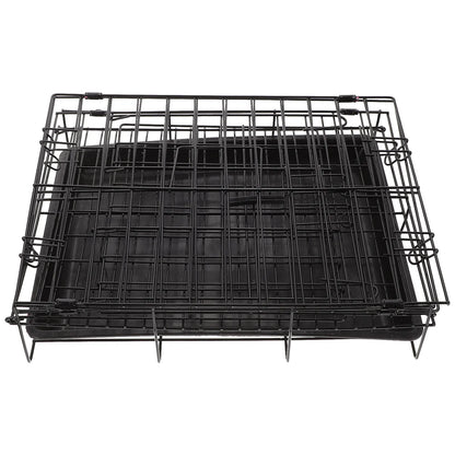 Dog Crate - Single Door Portable Puppy Dog Cage, Metal Wire Pet Kennel with Secure Lock, Leak-Proof Pan Tray, Foldable Design for Dogs Pets Indoor Training and Outdoor Travel