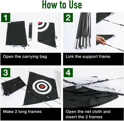 Golf Net with Practice Mat,Golf Hitting Aid Nets 6.56ft*4.59ft for Backyard Driving Chipping Training Swing,Gifts for Men Dad Him and Golfer